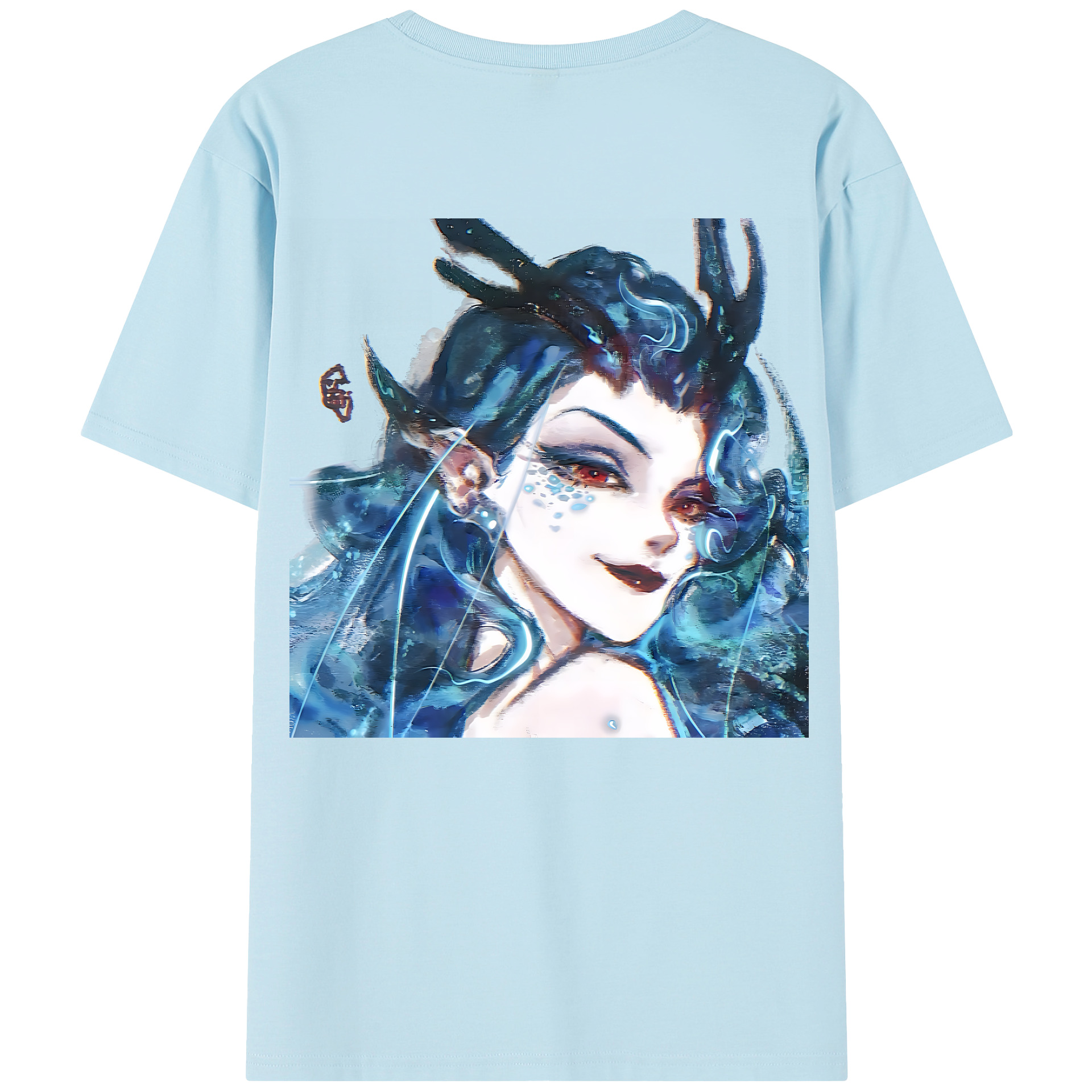 （画像用） Ne Zha 2 ナタ 魔童の大暴れ 綿100％半袖Tシャツ（背面プリント）
